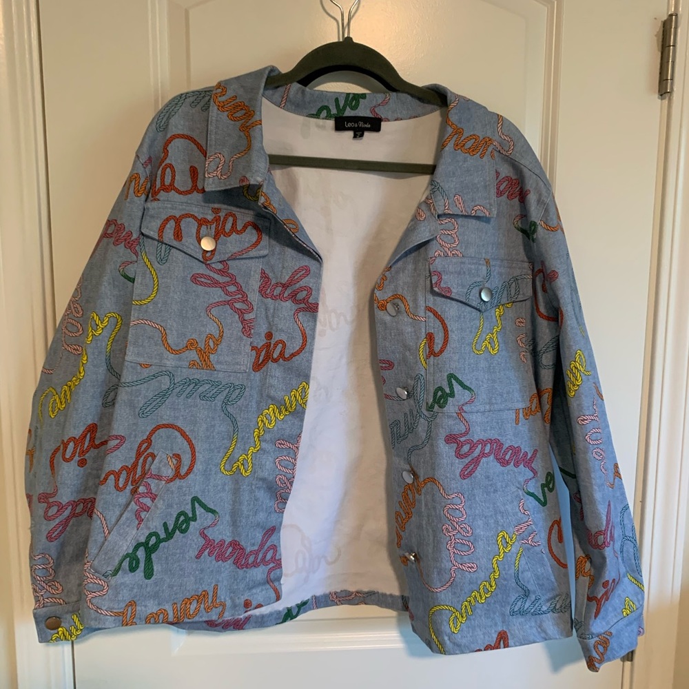 Colorful denim jacket - Size M (A19)